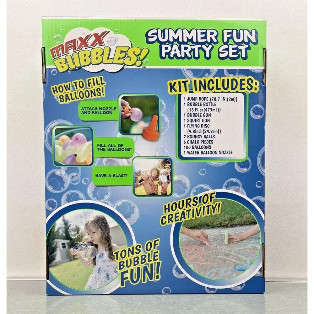 Maxx Bubbles Summer Fun Party Set 114 Pcs Jump Rope Bubble Blaster Balloons - Picture 9 of 11